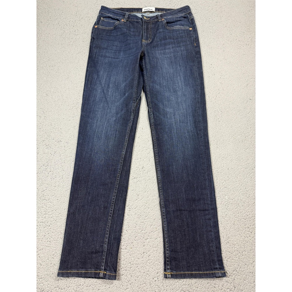 DU/ER Jeans Mens 28x30 Dark Wash Blue Slim Straight Denim Casual 5-Pocket
